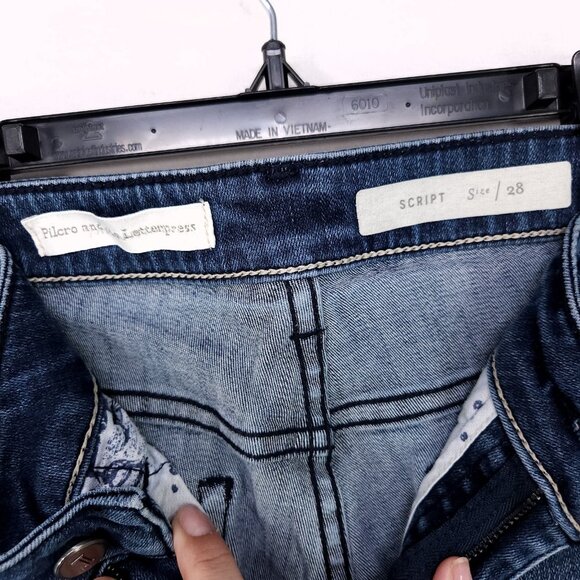 Pilcro & The Letterpress Jeans Women's 28 Script Skinny Frayed Hem - Picture 6 of 15